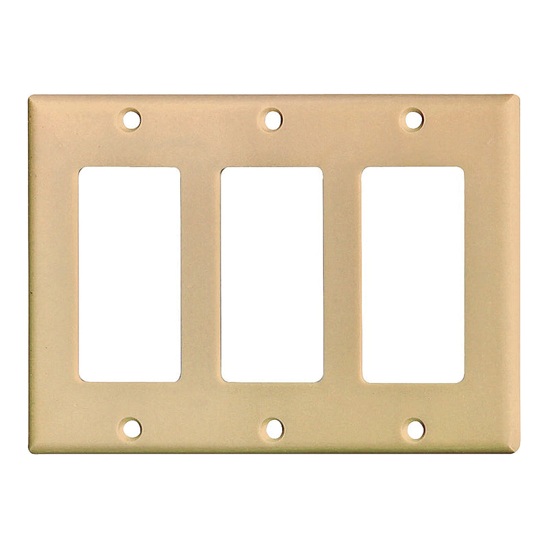 Eaton Cooper Wiring 2163 Series Wallplate 4-1/2 in L 6.37 in W 3-Gang Thermoset Ivory High-Gloss