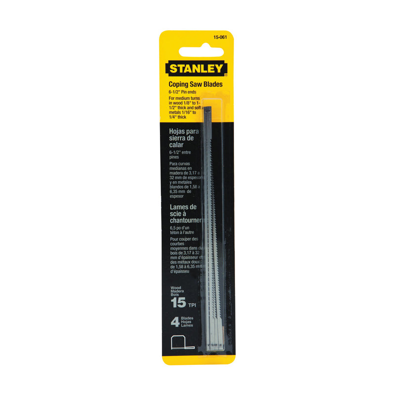 STANLEY Coping Saw Blade 6-1/4 in L 15 TPI HCS Cutting Edge