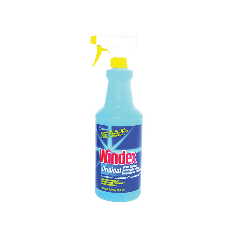 Windex Glass Cleaner 32 oz Bottle Liquid Pleasant Blue