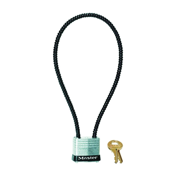 Master Lock Gun Lock with Padlock Keyed Different Key Cable Shackle 0.22 in Dia Shackle Steel Body