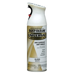 RUST OLEUM UNIVERSAL Gloss Spray Paint Gloss Pure White 12 oz Aerosol Can