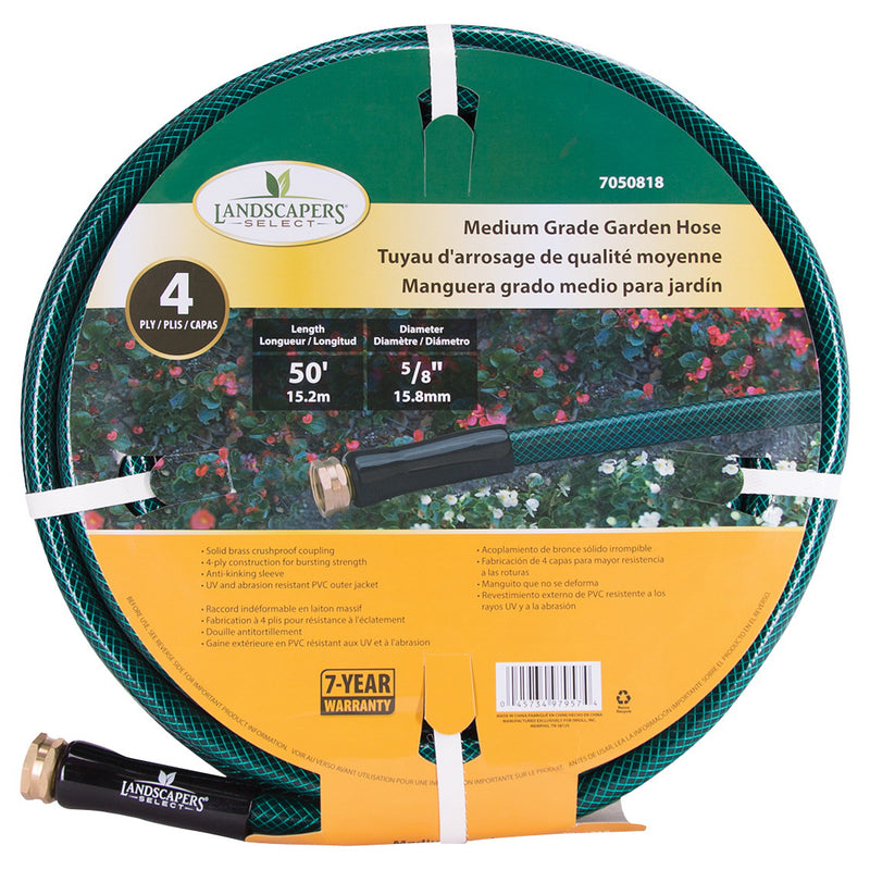 Landscapers Select Garden Hose 50 ft L Female x Male PVC Green