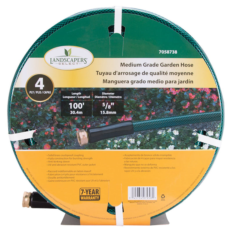 Landscapers Select Garden Hose 100 ft L Female x Male PVC Green