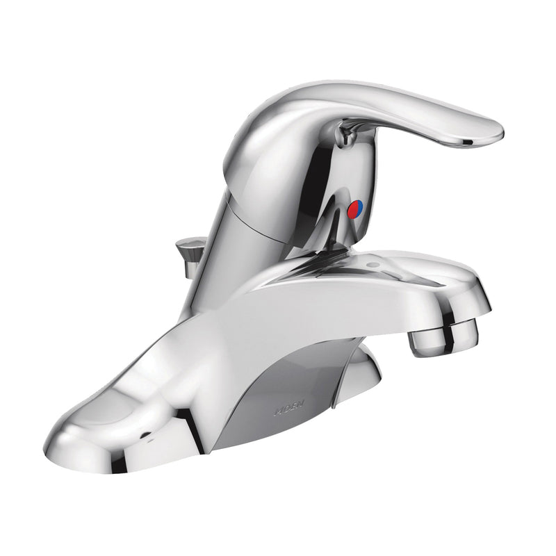 Moen Adler Bathroom Faucet 1.2 gpm 1-Faucet Handle Metal Chrome Lever Handle Low-Arc Spout