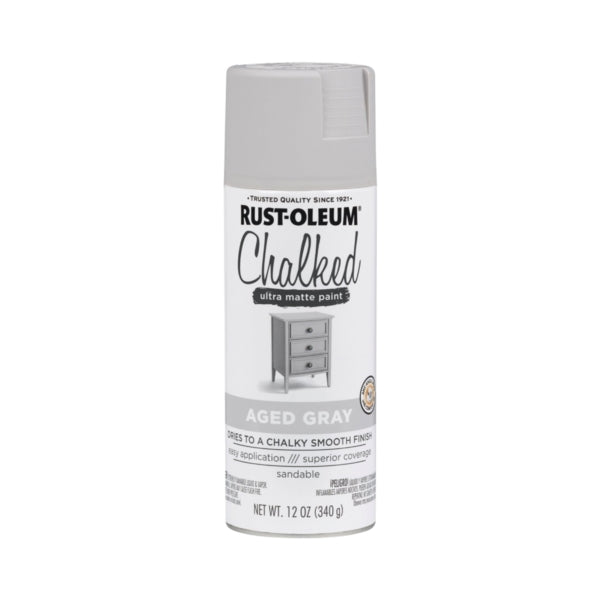 RUST OLEUM Ultra Matte Spray Paint Ultra Matte Aged Gray 12 oz Aerosol Can