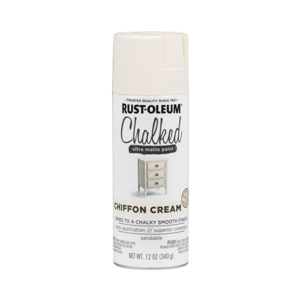 RUST OLEUM Ultra Matte Spray Paint Ultra Matte Chiffon Cream 12 oz Aerosol Can