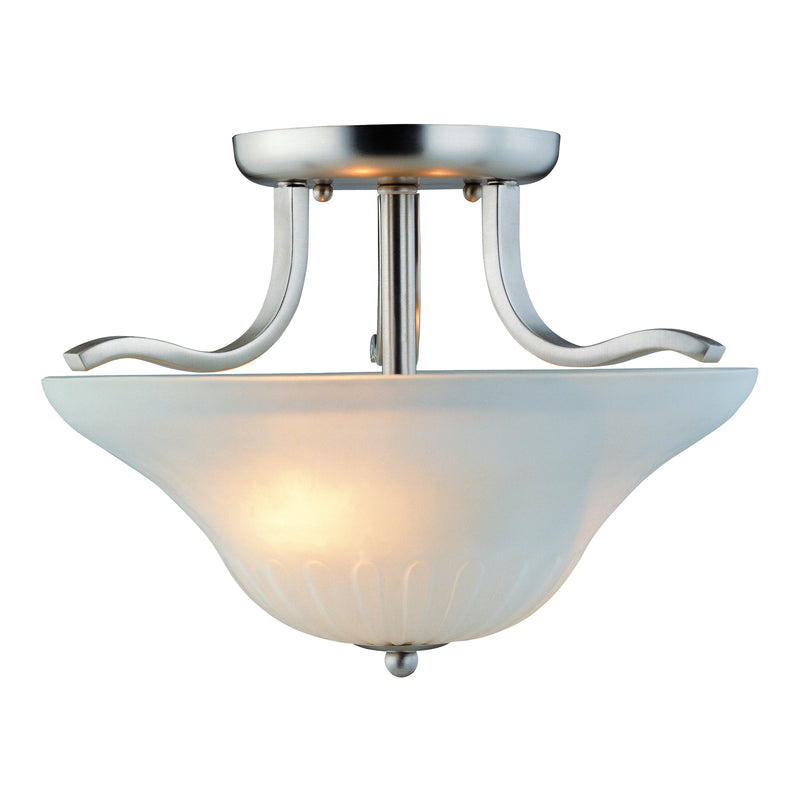Boston Harbor Two Light Semi-Flush Mount 60 W CFL Lamp Brushed Nickel