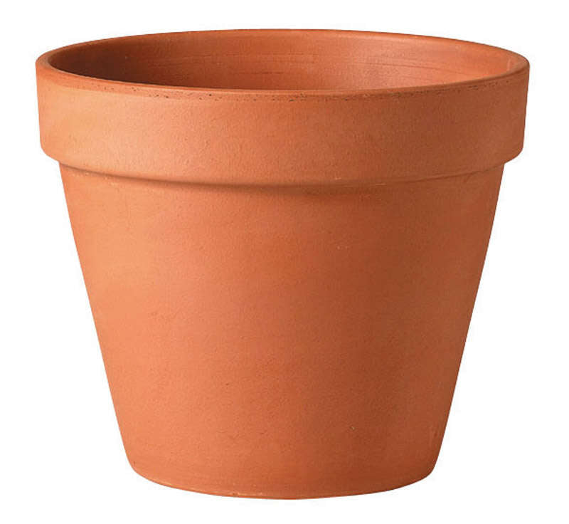 Deroma Pot 6 in Dia Round Traditional Design Clay Terracotta