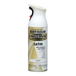 RUST OLEUM UNIVERSAL Satin Spray Paint Satin White 12 oz Aerosol Can