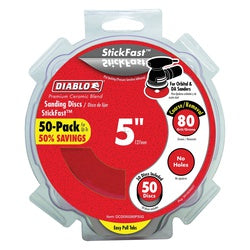 Diablo Sanding Disc 5 in Dia 80 Grit Coarse Ceramic Abrasive Pressure Sensitive Adhesive Backing