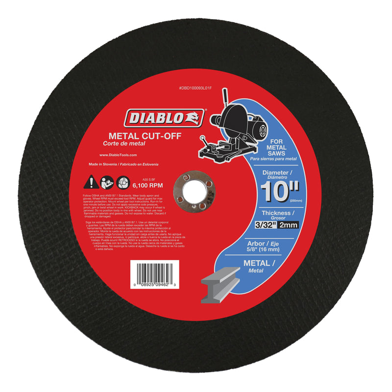 Diablo Cut-Off Disc 10 in Dia 3/32 in Thick 5/8 in Arbor Aluminum Oxide Abrasive