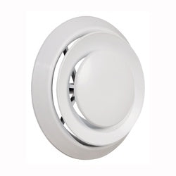 Imperial Premium Round Air Diffuser with Collar Steel White