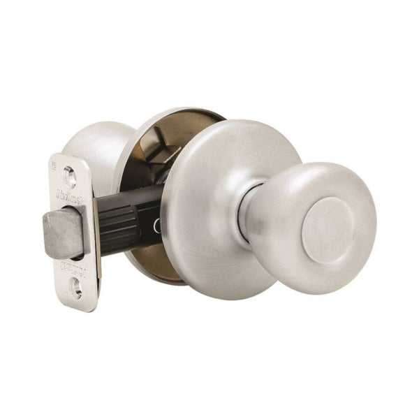 Kwikset Door Knob Satin Chrome 1-3/8 to 1-3/4 in Thick Door 2-1/4 in Strike