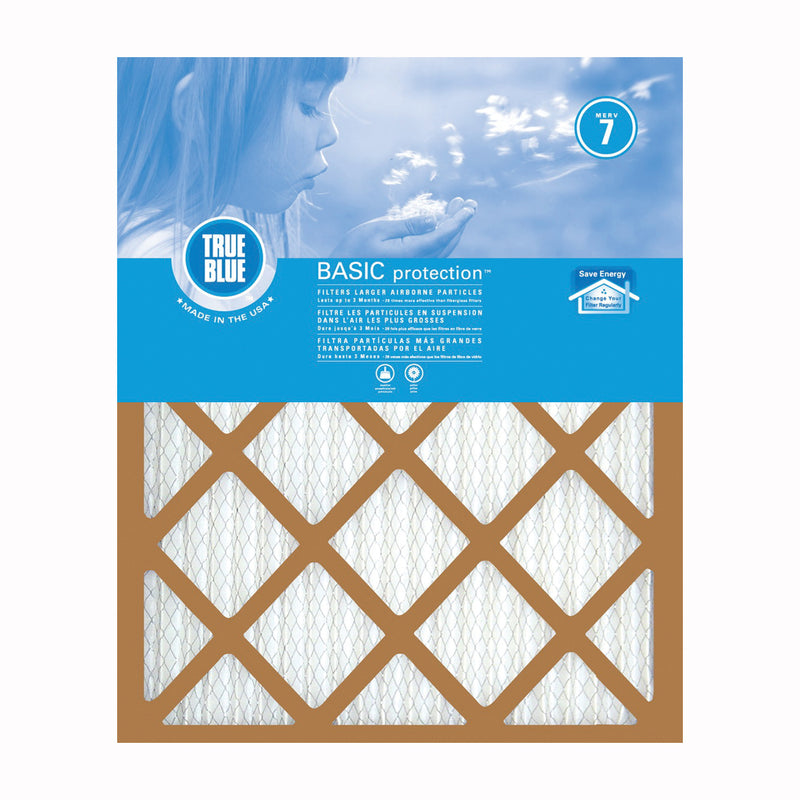 True Blue Air Filter 24 in L 14 in W 7 MERV 53.7 % Filter Efficiency Synthetic Pleated Filter Media