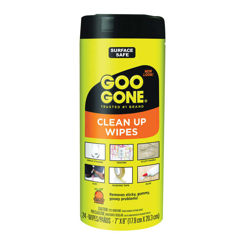 Goo Gone Cleaning Wipes 8 in L 7 in W Citrus