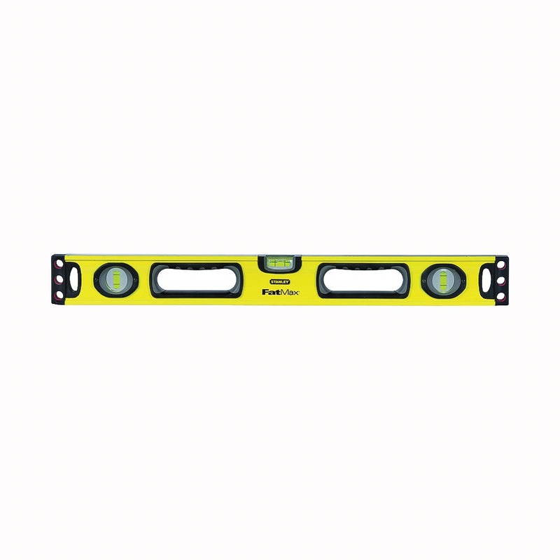 STANLEY Box Beam Level 24 in L 3 Vial 2 Hang Hole Non Magnetic Aluminum Yellow