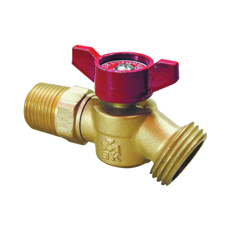 B & K Hose Bibb 1/2 x 3/4 in Connection MPT x Male Hose 125 psi Pressure Brass Body Antique