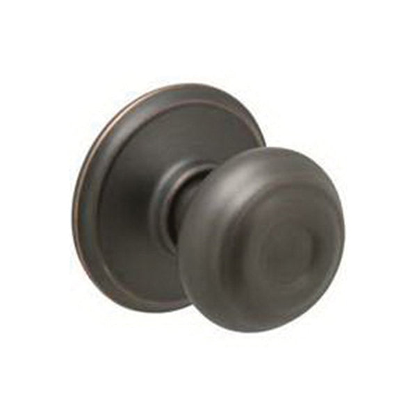 Schlage Georgian Dummy Door Knob with Camelot Trim Steel Aged Bronze