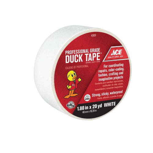 ACE Duct Tape 20 yd L 1.88 in W Cotton Backing White