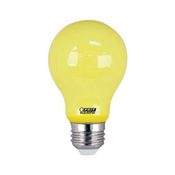 Feit Electric LED Yellow Bug Light General Purpose A19 Lamp E26 Lamp Base Yellow