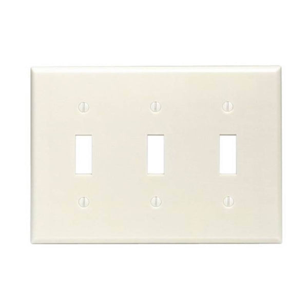 Leviton Wallplate 4-1/2 in L 2-3/4 in W 3-Gang Thermoset Ivory Smooth