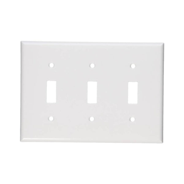 Leviton Non-Metallic Wallplate 4-1/2 in L 2-3/4 in W 3-Gang Thermoset White Smooth