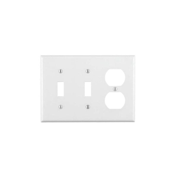 Leviton Wallplate 4-1/2 in L 6-3/8 in W 3-Gang Thermoset Plastic White Smooth Flush Mounting