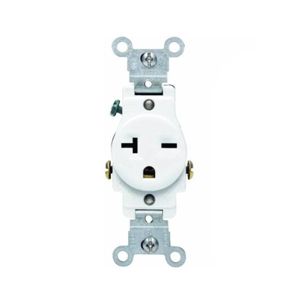 Leviton Single Receptacle 2-Pole 250 V 20 A White