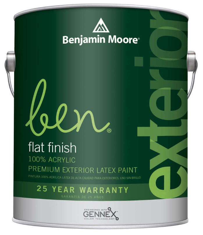 Benjamin Moore ben Exterior Paint Flat White 1 qt