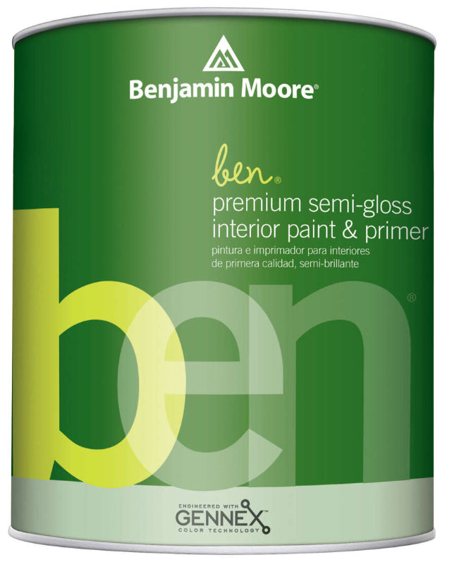 Benjamin Moore ben Interior Paint Semi-Gloss White 1 gal