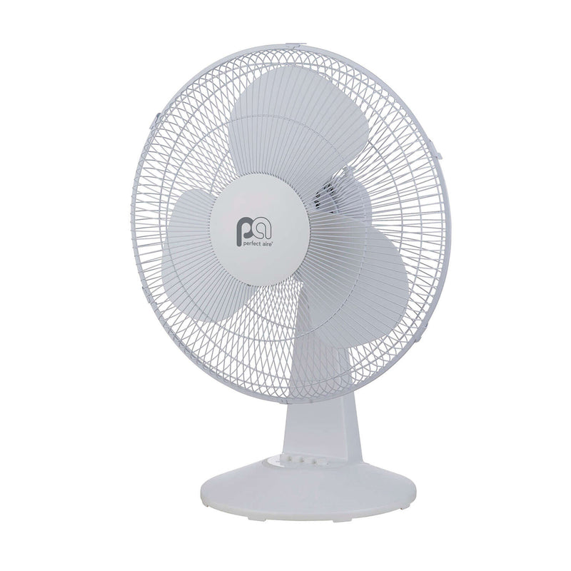 Perfect Aire Oscillating 16" Table Top Fan 3-Speed White