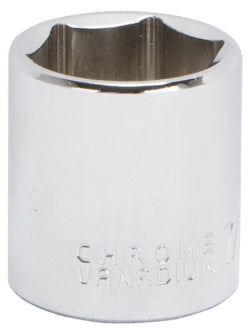 Vulcan Drive Socket SAE Measuring 3/8 in Drive 6 Point 7/8 in Socket Chrome Vanadium Steel