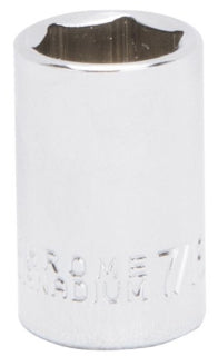 Vulcan Drive Socket SAE Measuring 1/4 in Drive 6 Point 7/16 in Socket Chrome Vanadium Steel
