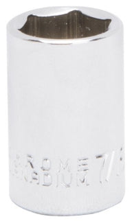 Vulcan Drive Socket SAE Measuring 3/8 in Drive 6 Point 7/16 in Socket Chrome Vanadium Steel