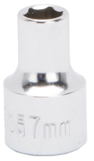 Vulcan Drive Socket Metric Measuring 3/8 in Drive 6 Point 7 mm Socket Chrome Vanadium Steel