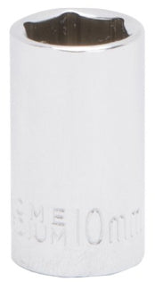 Vulcan Drive Socket Metric Measuring 1/4 in Drive 6 Point 10 mm Socket Chrome Vanadium Steel